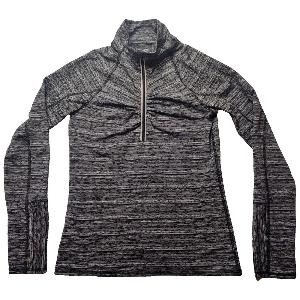 90 Degree Women‎ Small 1/2 Zip Gray Thumbholes Pull-Over Performance Shirt